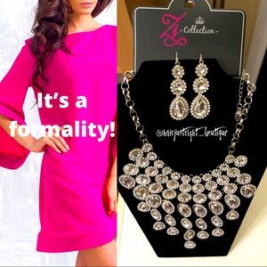 Zi Collection gemstone necklace and earring set